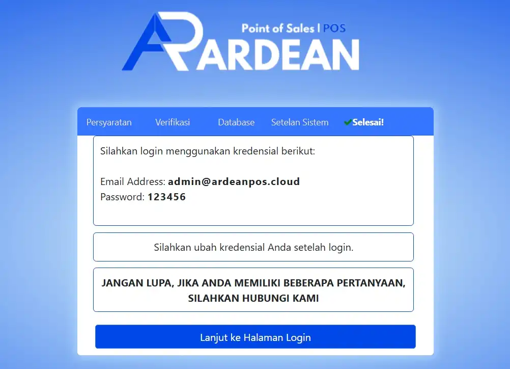 Install ArdeanPOS